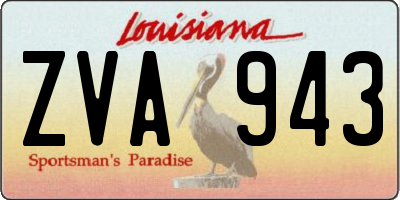 LA license plate ZVA943