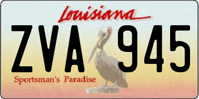 LA license plate ZVA945