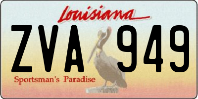 LA license plate ZVA949