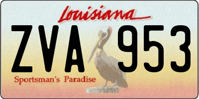 LA license plate ZVA953