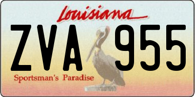 LA license plate ZVA955