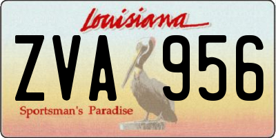 LA license plate ZVA956