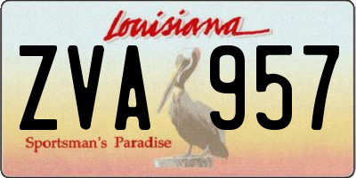 LA license plate ZVA957