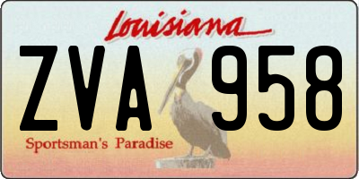 LA license plate ZVA958