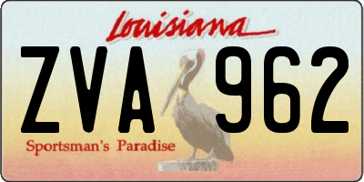 LA license plate ZVA962