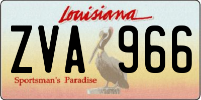 LA license plate ZVA966