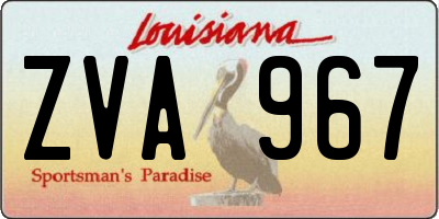 LA license plate ZVA967