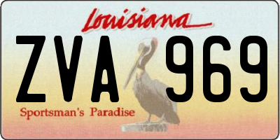 LA license plate ZVA969
