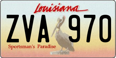 LA license plate ZVA970