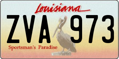 LA license plate ZVA973