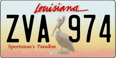 LA license plate ZVA974