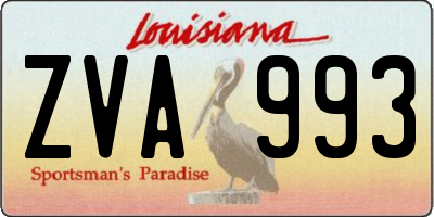 LA license plate ZVA993