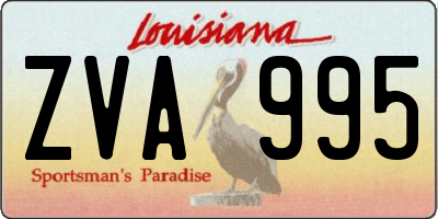 LA license plate ZVA995