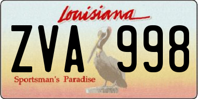 LA license plate ZVA998