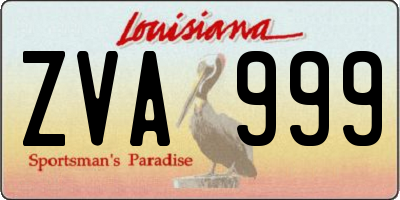 LA license plate ZVA999