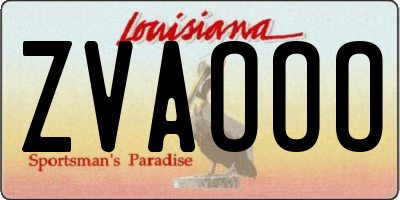 LA license plate ZVAOOO