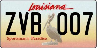 LA license plate ZVB007