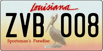 LA license plate ZVB008