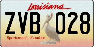 LA license plate ZVB028