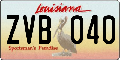 LA license plate ZVB040