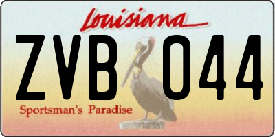 LA license plate ZVB044