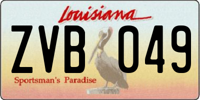 LA license plate ZVB049