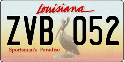 LA license plate ZVB052