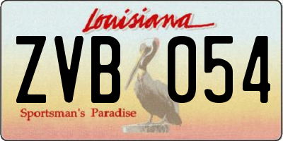 LA license plate ZVB054