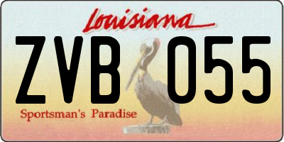 LA license plate ZVB055
