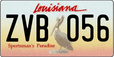 LA license plate ZVB056