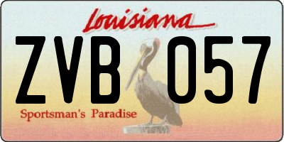 LA license plate ZVB057
