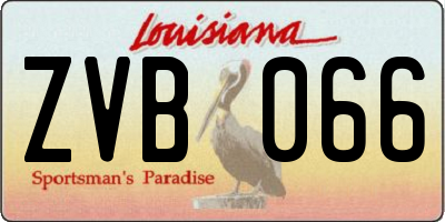 LA license plate ZVB066