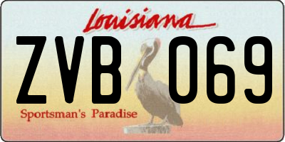 LA license plate ZVB069