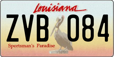 LA license plate ZVB084