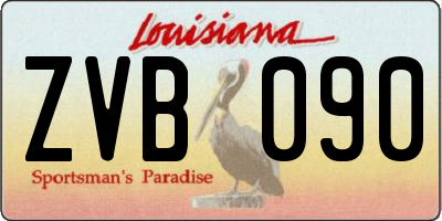 LA license plate ZVB090