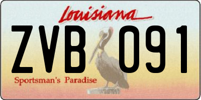 LA license plate ZVB091