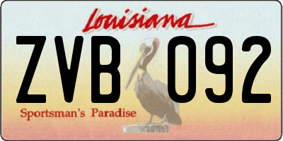 LA license plate ZVB092