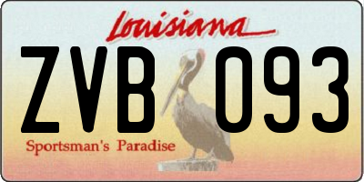 LA license plate ZVB093