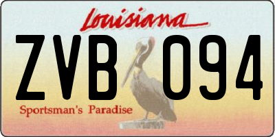 LA license plate ZVB094