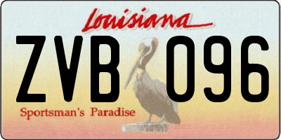 LA license plate ZVB096