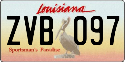 LA license plate ZVB097