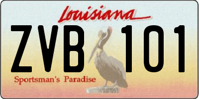 LA license plate ZVB101