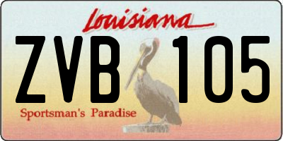 LA license plate ZVB105