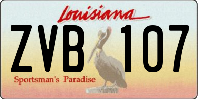 LA license plate ZVB107