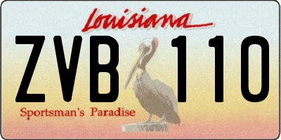 LA license plate ZVB110