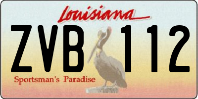 LA license plate ZVB112