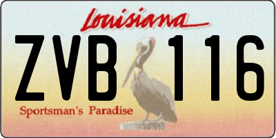 LA license plate ZVB116