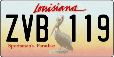 LA license plate ZVB119