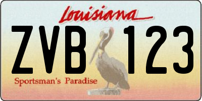 LA license plate ZVB123