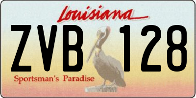 LA license plate ZVB128